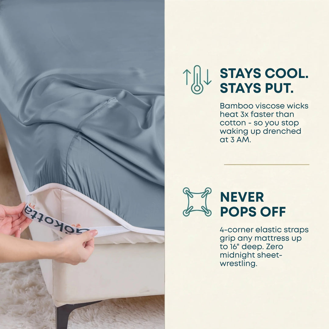 ClassicBreeze™ Cooling Bamboo Fitted Sheet - GOKOTTA