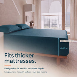 ClassicBreeze™ Cooling Bamboo Viscose Fitted Sheet, Deep Slate - GOKOTTA