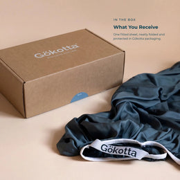 ClassicBreeze™ Cooling Bamboo Viscose Fitted Sheet, Deep Slate - GOKOTTA