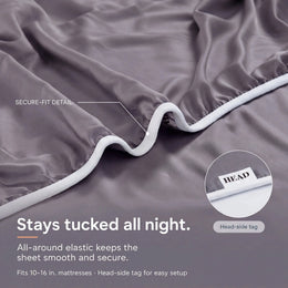 ClassicBreeze™ Cooling Bamboo Viscose Fitted Sheet, Silver Sage - GOKOTTA