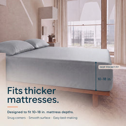 ClassicBreeze™ Cooling Bamboo Viscose Fitted Sheet, Silver Sage - GOKOTTA