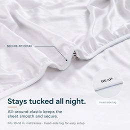 ClassicBreeze™ Cooling Bamboo Viscose Fitted Sheet, Snow - GOKOTTA
