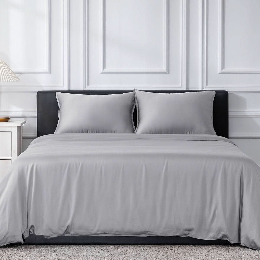 Cooling Bamboo Duvet Cover Set, Grey（US ONLY Free Gift） - GOKOTTA
