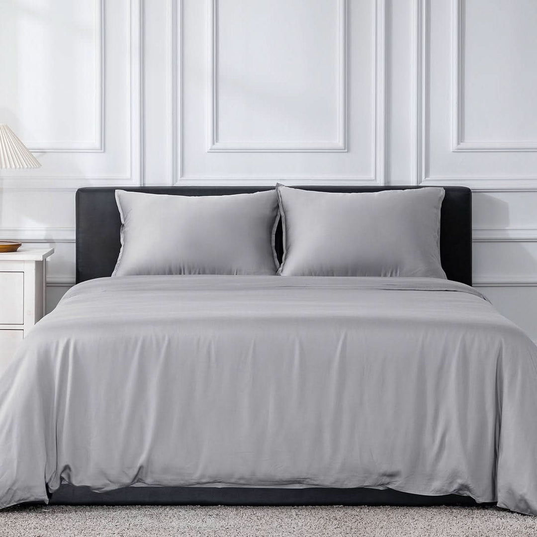 Cooling Bamboo Duvet Cover Set, Grey（US ONLY Free Gift） - GOKOTTA