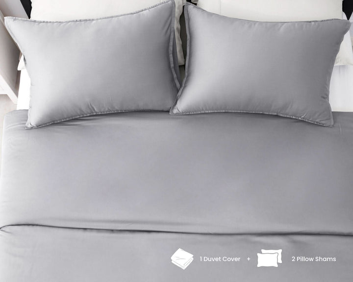 Cooling Bamboo Duvet Cover Set, Grey（US ONLY Free Gift） - GOKOTTA