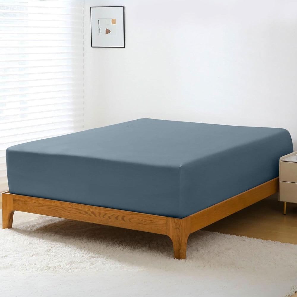 Cooling Bamboo Fitted Sheet Only, Blue - GOKOTTA
