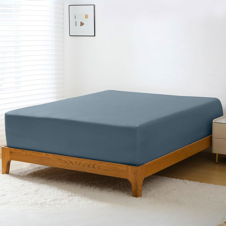Cooling Bamboo Fitted Sheet Only, Blue - GOKOTTA
