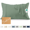 Juego de fundas de almohada refrescantes de bambú, color verde 