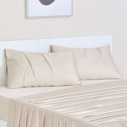 Cooling Bamboo Pillowcases Set, Light Beige - GOKOTTA
