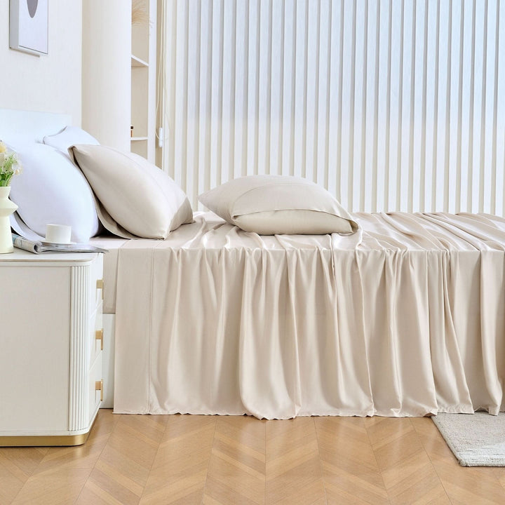 Cooling Bamboo Pillowcases Set, Light Beige - GOKOTTA