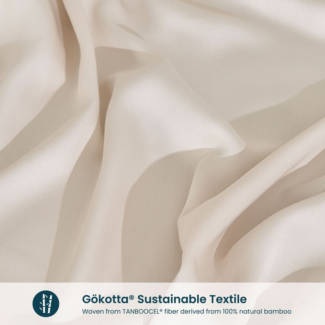 Cooling Bamboo Pillowcases Set, Light Beige - GOKOTTA