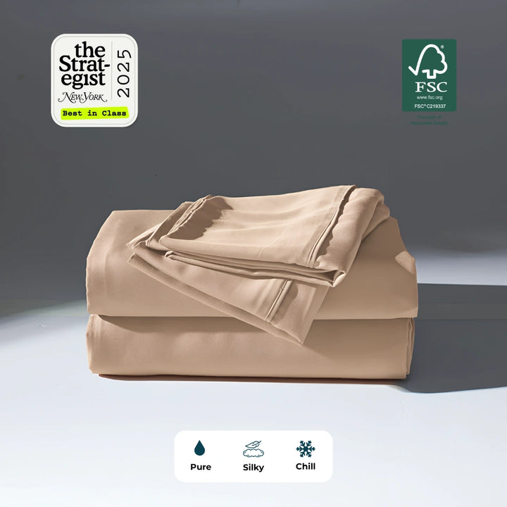 Cooling Bamboo Sheet Set, Light Beige