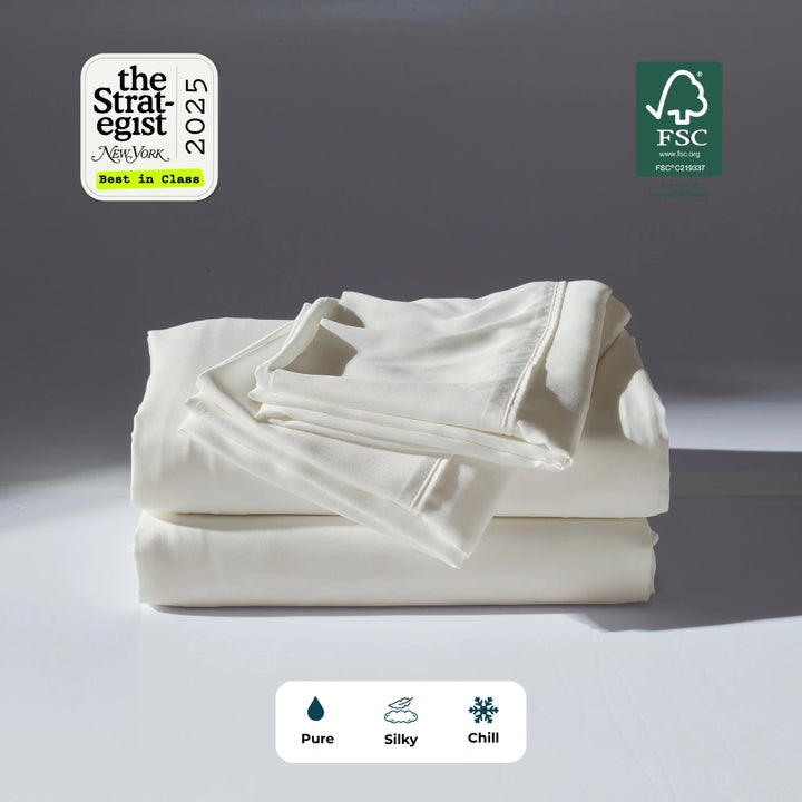 Cooling Bamboo Sheet Set, Cream White