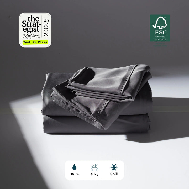 Cooling Bamboo Sheet Set, Dark Grey