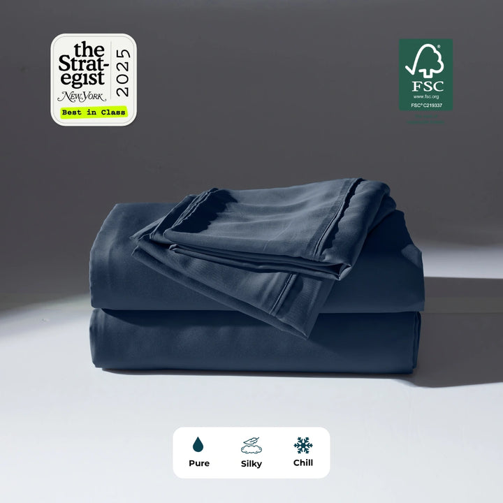 Cooling Bamboo Sheet Set, Navy Blue