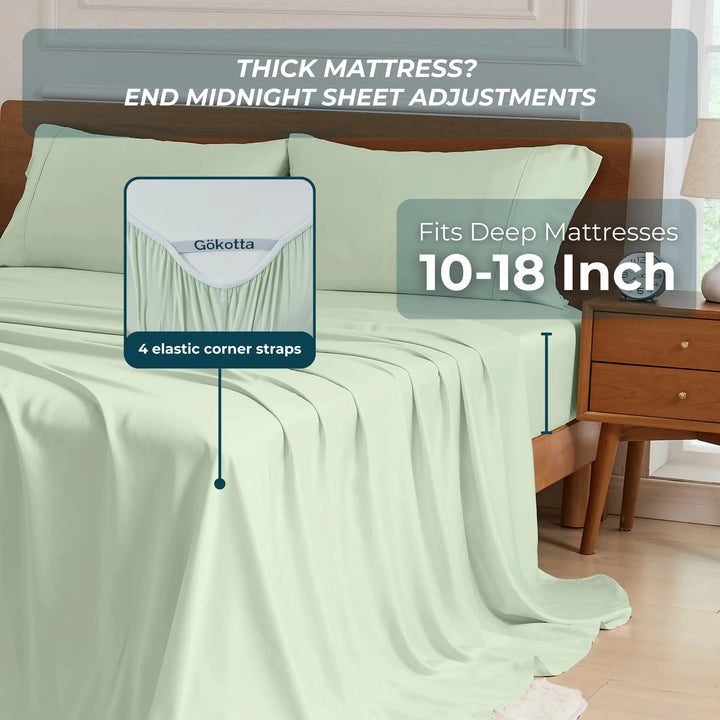 Cooling Bamboo Sheet Set, Sea Glass - GOKOTTA