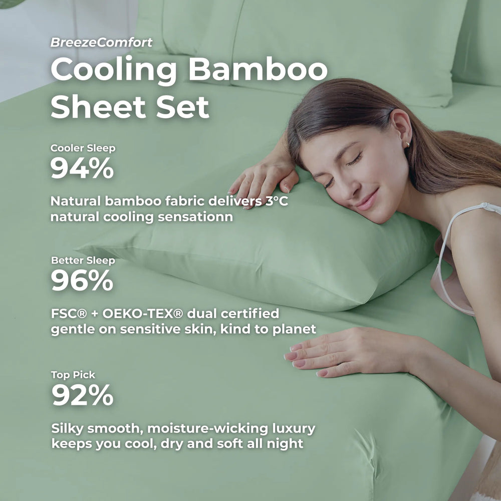 Cooling Bamboo Sheet Set, Sea Glass - GOKOTTA