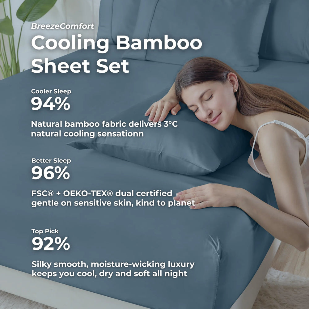 Cooling Bamboo Sheet Set, Stone Grey - GOKOTTA