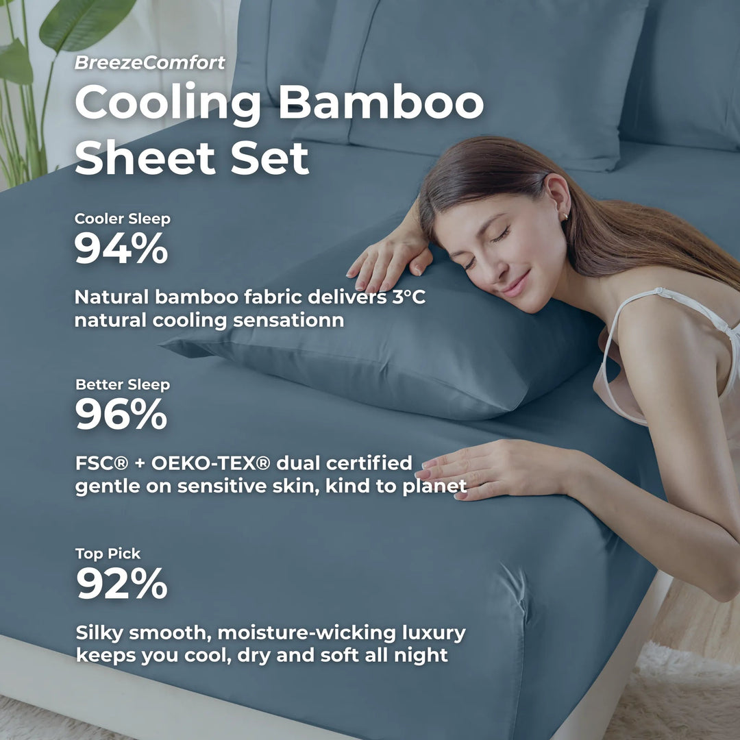 Cooling Bamboo Sheet Set, Stone Grey - GOKOTTA
