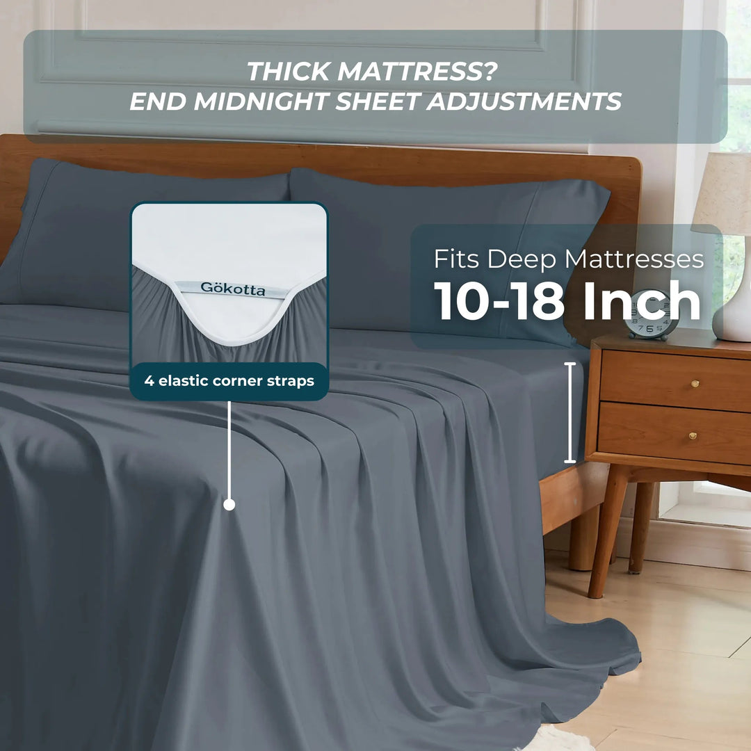 Cooling Bamboo Sheet Set, Stone Grey - GOKOTTA