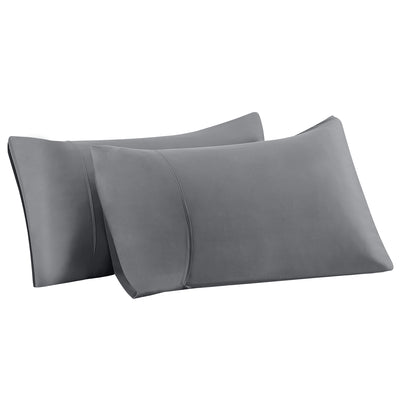GOKOTTA Bamboo Cooling Pillow Cases Set of 2, Dark Grey