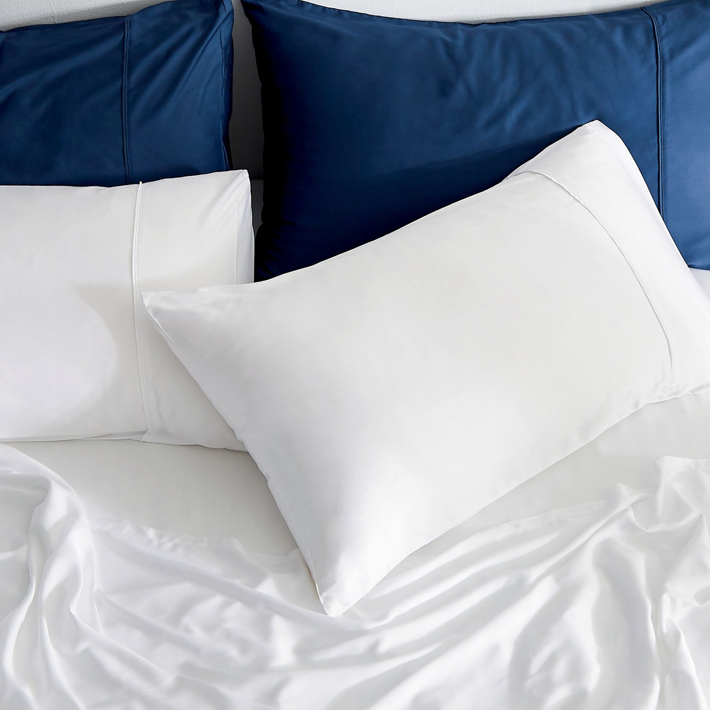 GOKOTTA Bamboo Cooling Pillow Cases Set of 2, Navy Blue