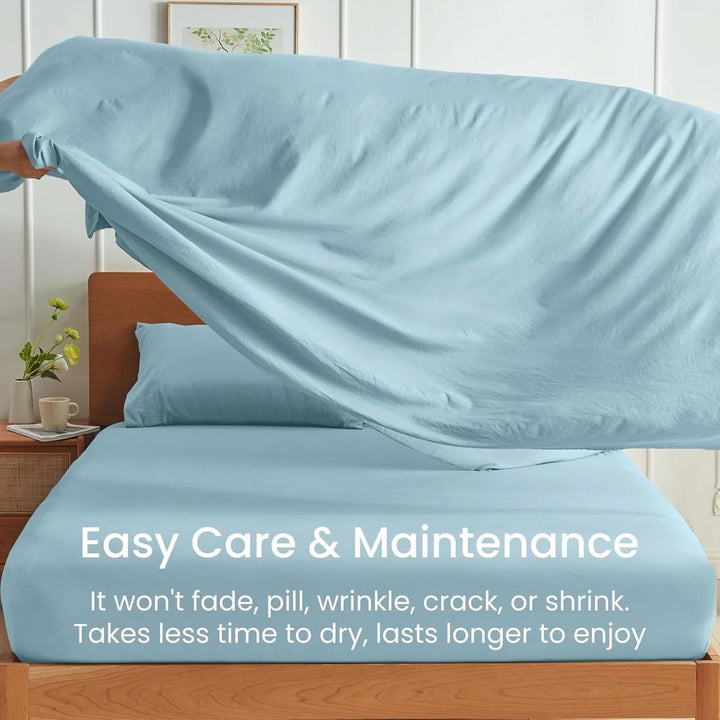 Ultra Soft Brushed Microfiber Bed Sheets Set, Baby Blue