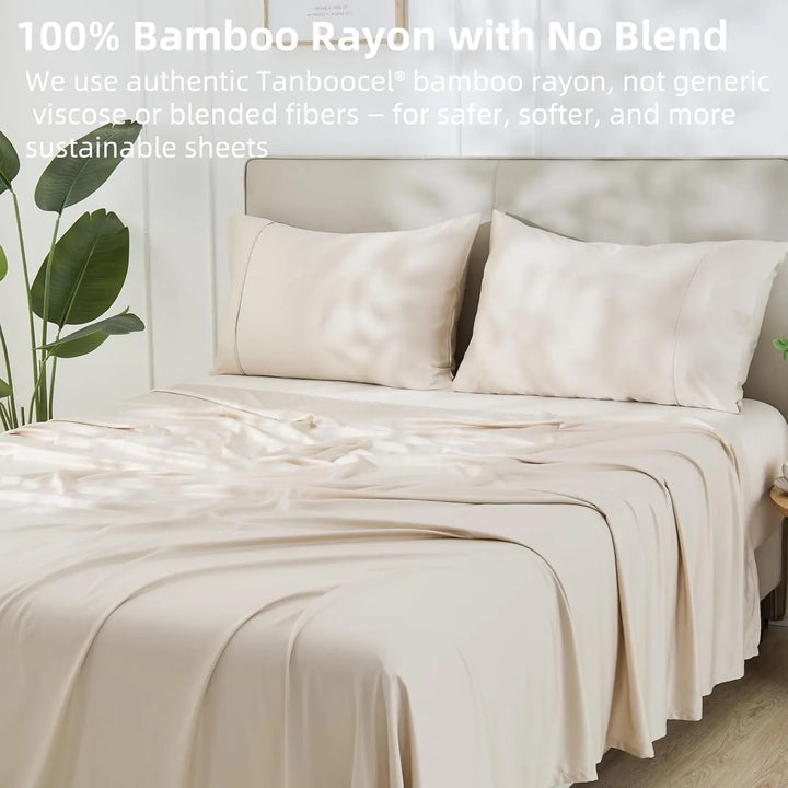 Cooling Bamboo Sheet Set, Light Beige