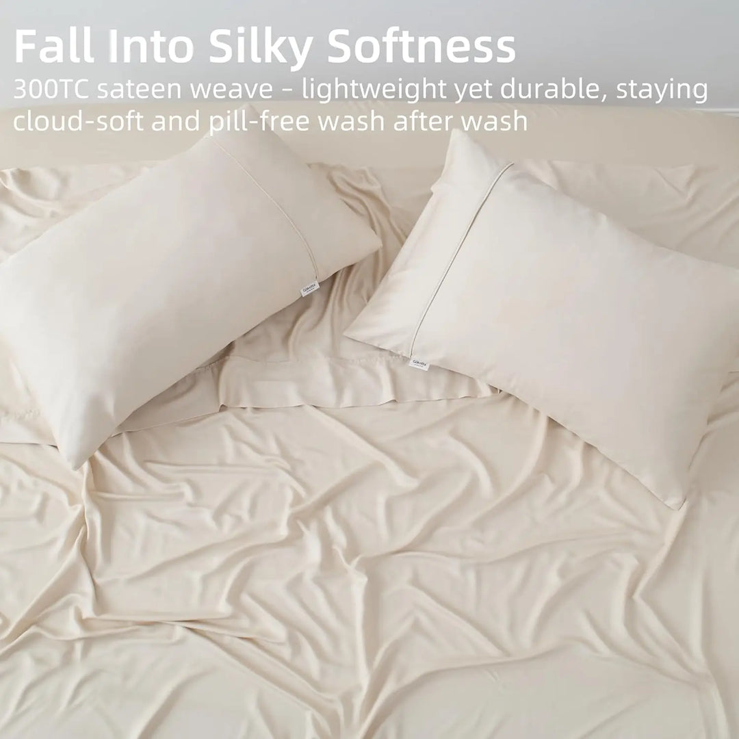 Cooling Bamboo Sheet Set, Light Beige