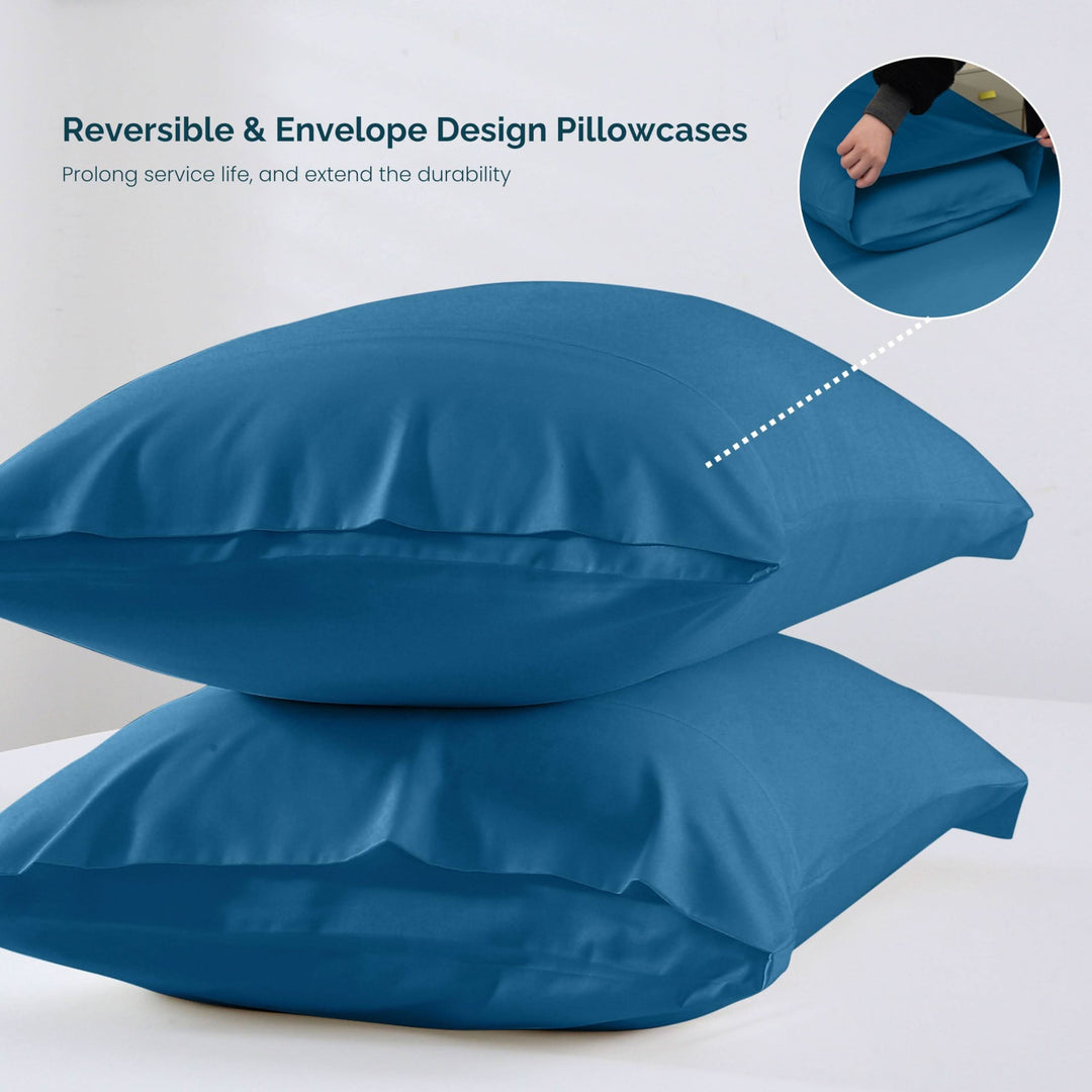 Luxury Bamboo Sheets Set - Extra Deep Pocket, Blue - GOKOTTA