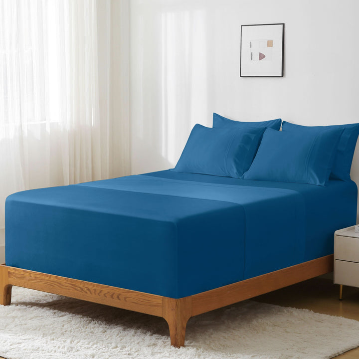 Luxury Bamboo Sheets Set - Extra Deep Pocket, Blue - GOKOTTA