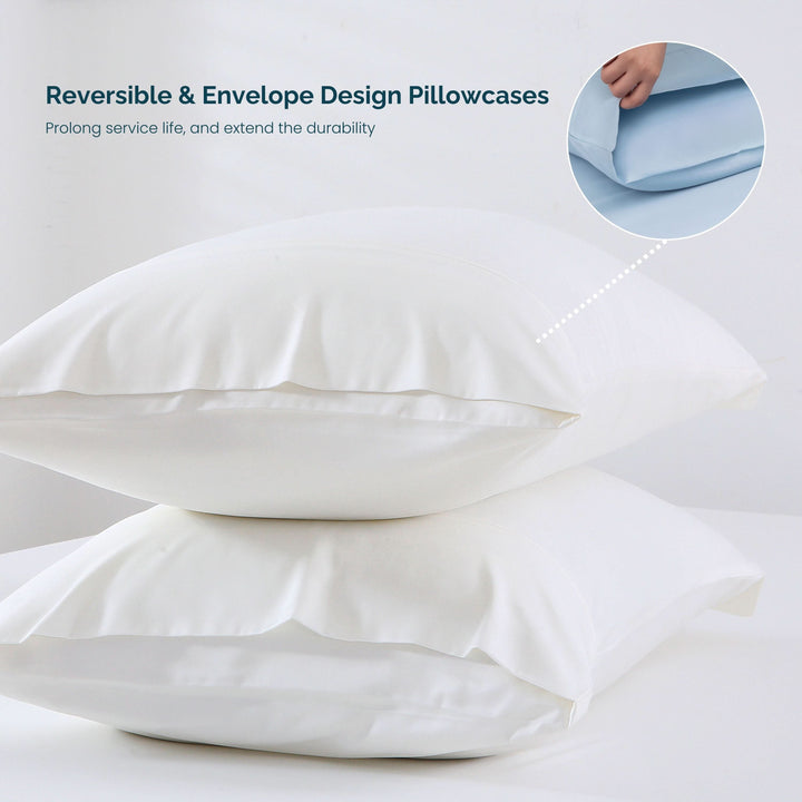 Luxury Bamboo Sheets Set - Extra Deep Pocket, Bright White - GOKOTTA