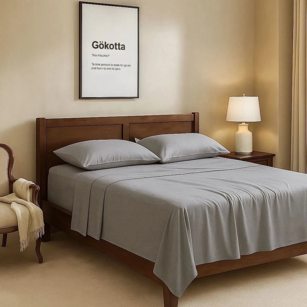 Luxury Bamboo Sheets Set - Extra Deep Pocket, Grey - GOKOTTA