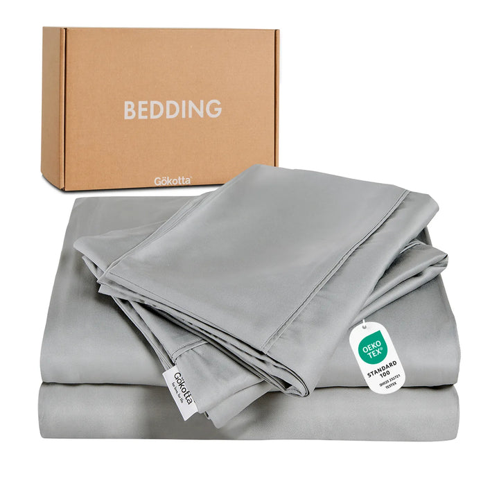 Luxury Bamboo Sheets Set - Extra Deep Pocket, Grey