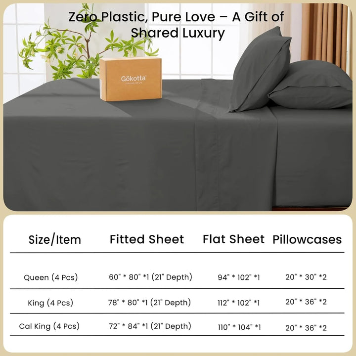 Washed & Brushed Microfiber Bed Sheets Set Deep Pocket