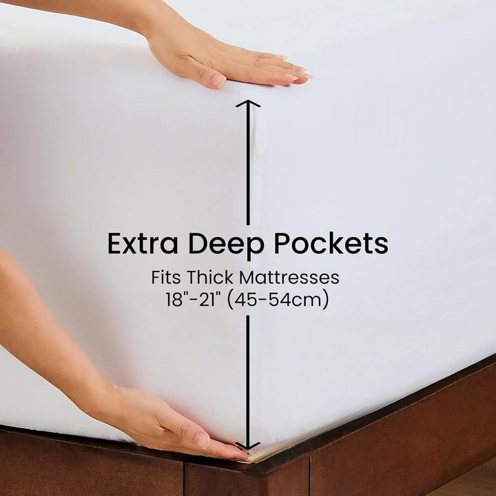 Washed & Brushed Microfiber Bed Sheets Set Deep Pocket