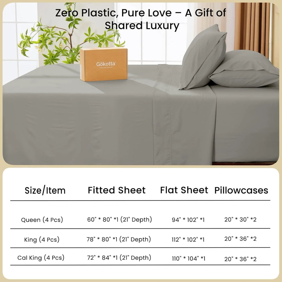 Washed & Brushed Microfiber Bed Sheets Set Deep Pocket