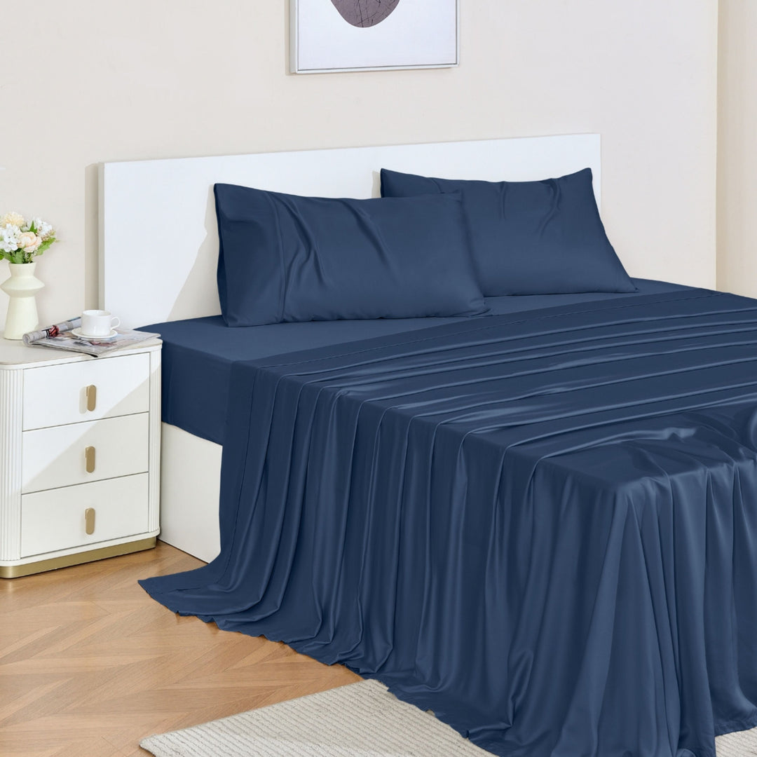 GOKOTTA Bamboo Sheet Set - BreezeComfort, Navy Blue