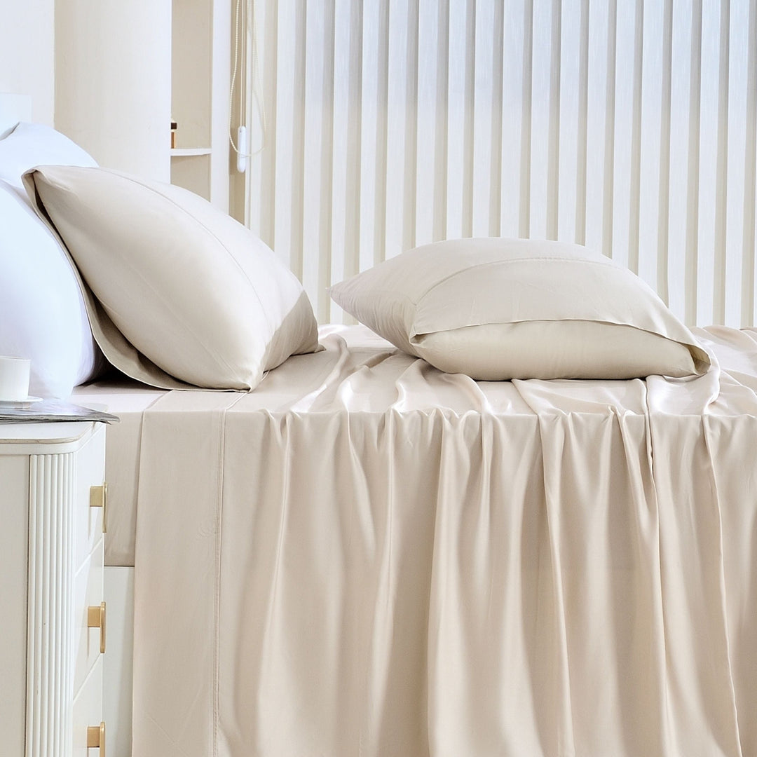 GOKOTTA Bamboo Sheet Set - BreezeComfort, Light Beige