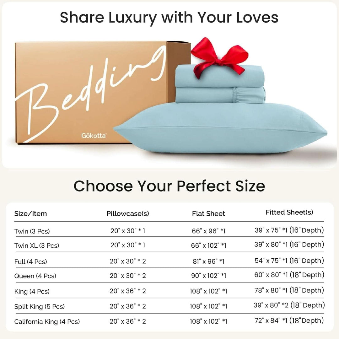 Ultra Soft Brushed Microfiber Bed Sheets Set, Baby Blue