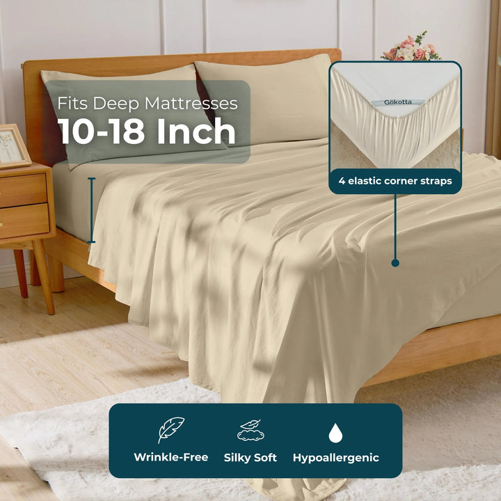 Ultra Soft Brushed Microfiber Bed Sheets Set - GOKOTTA