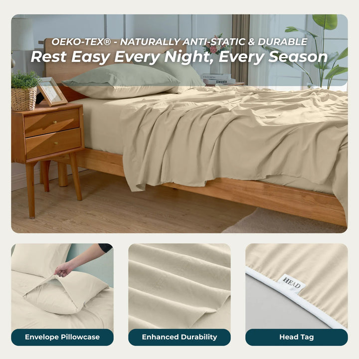 Ultra Soft Brushed Microfiber Bed Sheets Set - GOKOTTA