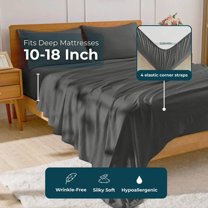 Ultra Soft Brushed Microfiber Bed Sheets Set - GOKOTTA