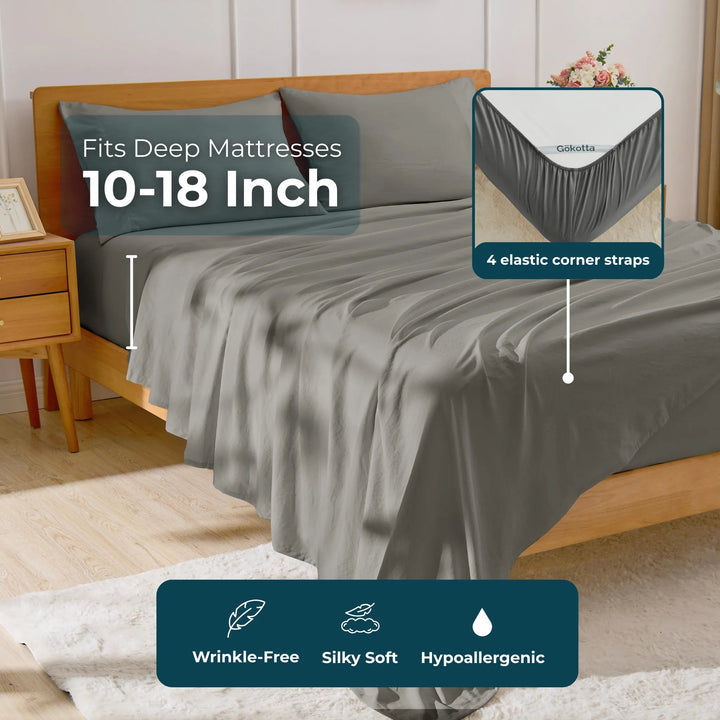 Ultra Soft Brushed Microfiber Bed Sheets Set - GOKOTTA