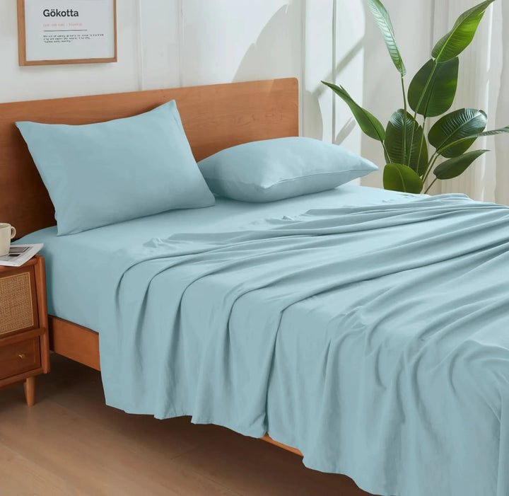 Ultra Soft Brushed Microfiber Bed Sheets Set, Baby Blue - GOKOTTA