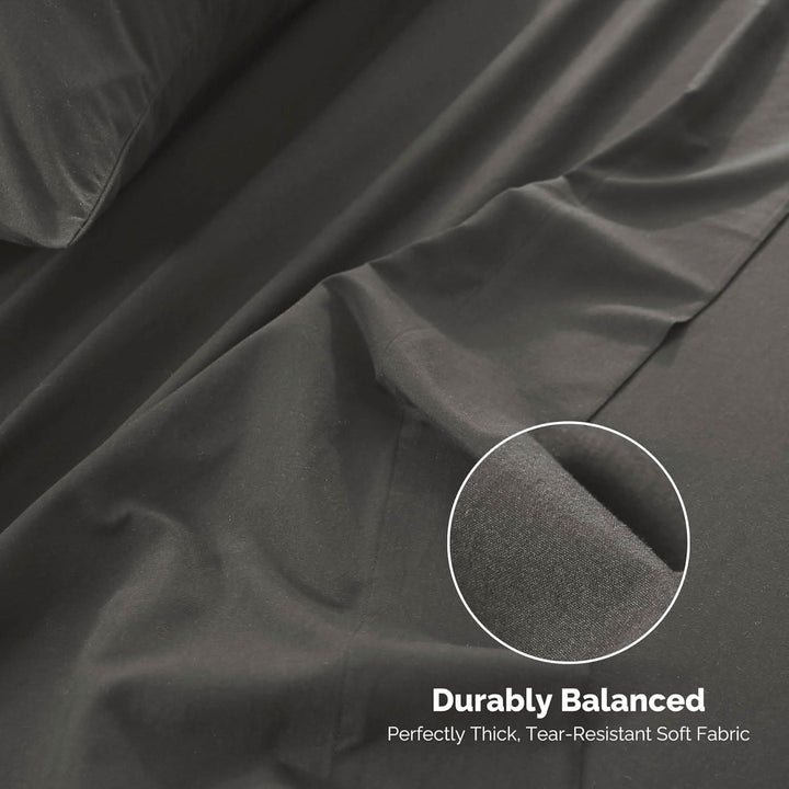 Ultra Soft Brushed Microfiber Bed Sheets Set, Dark Grey - GOKOTTA