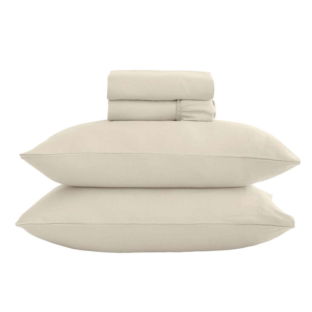 Ultra Soft Brushed Microfiber Bed Sheets Set, Light Beige - GOKOTTA
