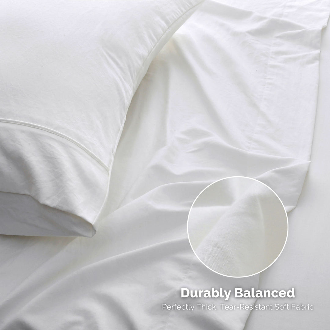 Ultra Soft Brushed Microfiber Bed Sheets Set, White - GOKOTTA