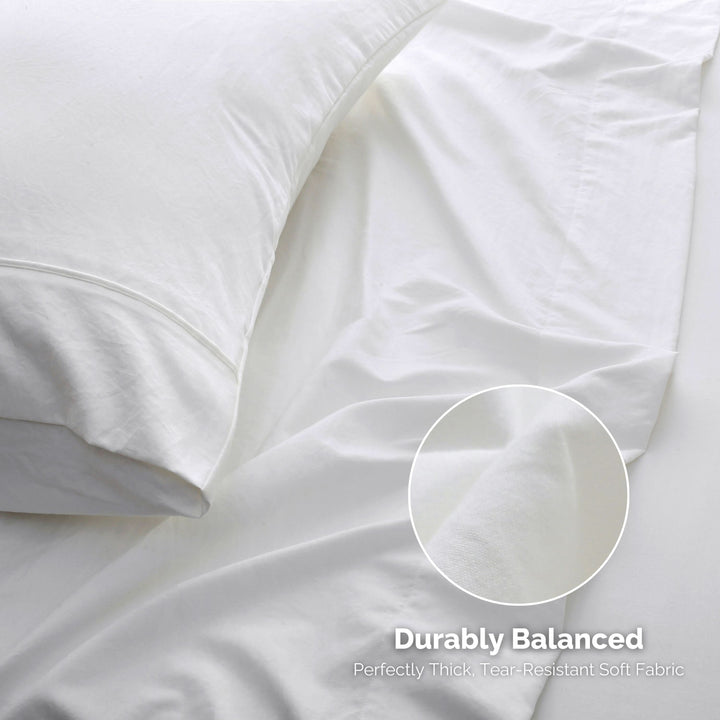 Ultra Soft Brushed Microfiber Bed Sheets Set, White - GOKOTTA