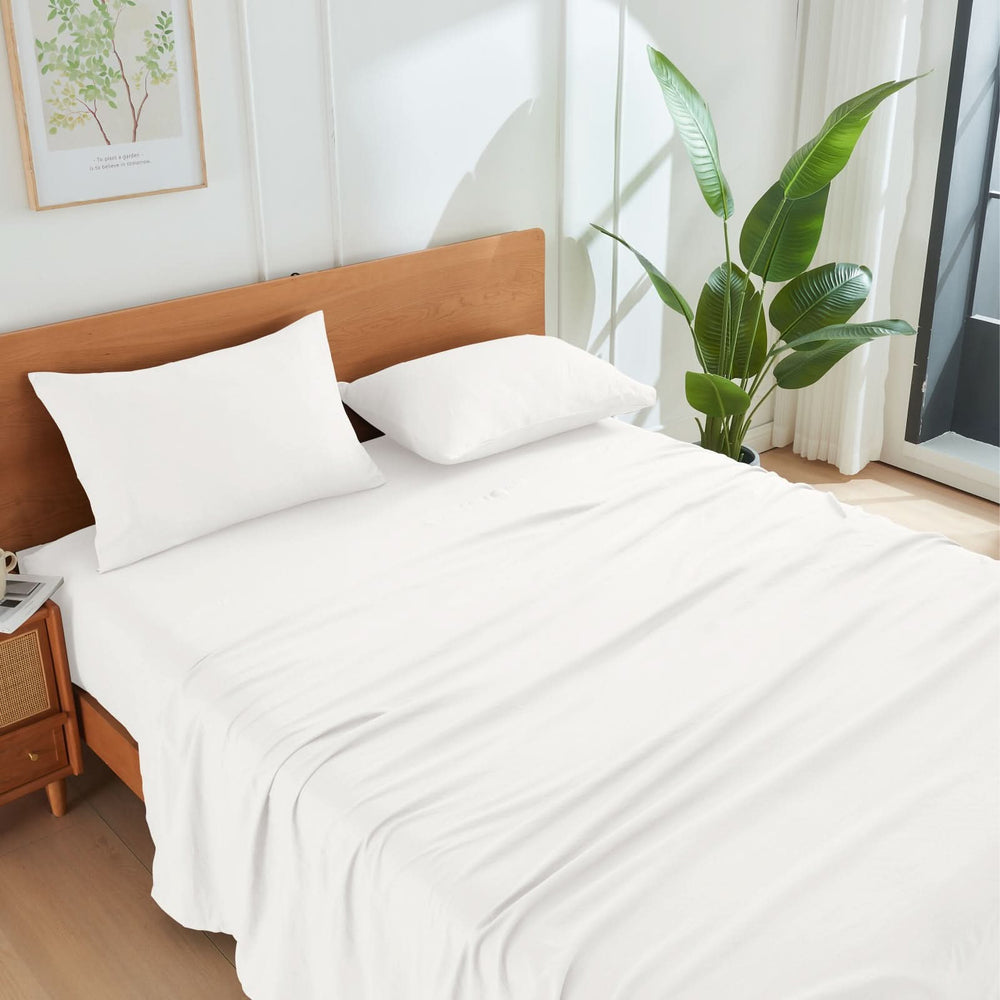 Ultra Soft Brushed Microfiber Bed Sheets Set, White - GOKOTTA